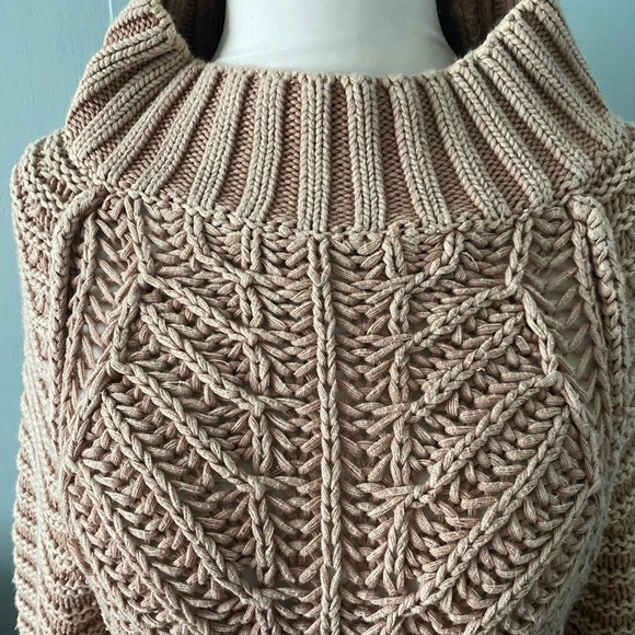 Free People Sweetheart Mock Neck Drop Dolman Sleeve Chunky knit sweater - Picture 13 of 14